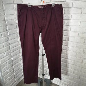Denver Hayes Vintage Men's Size 38/32 Unhemmed Burgundy Chinos